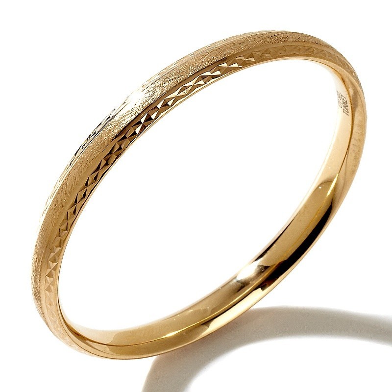 Technibond Diamond Cut Comfort Fit Bangle Bracelet 14K Yellow Gold Clad Silver Technibond Diamond Cut Comfort Fit Bangle Bracelet 14K Yellow Gold Clad Silver
