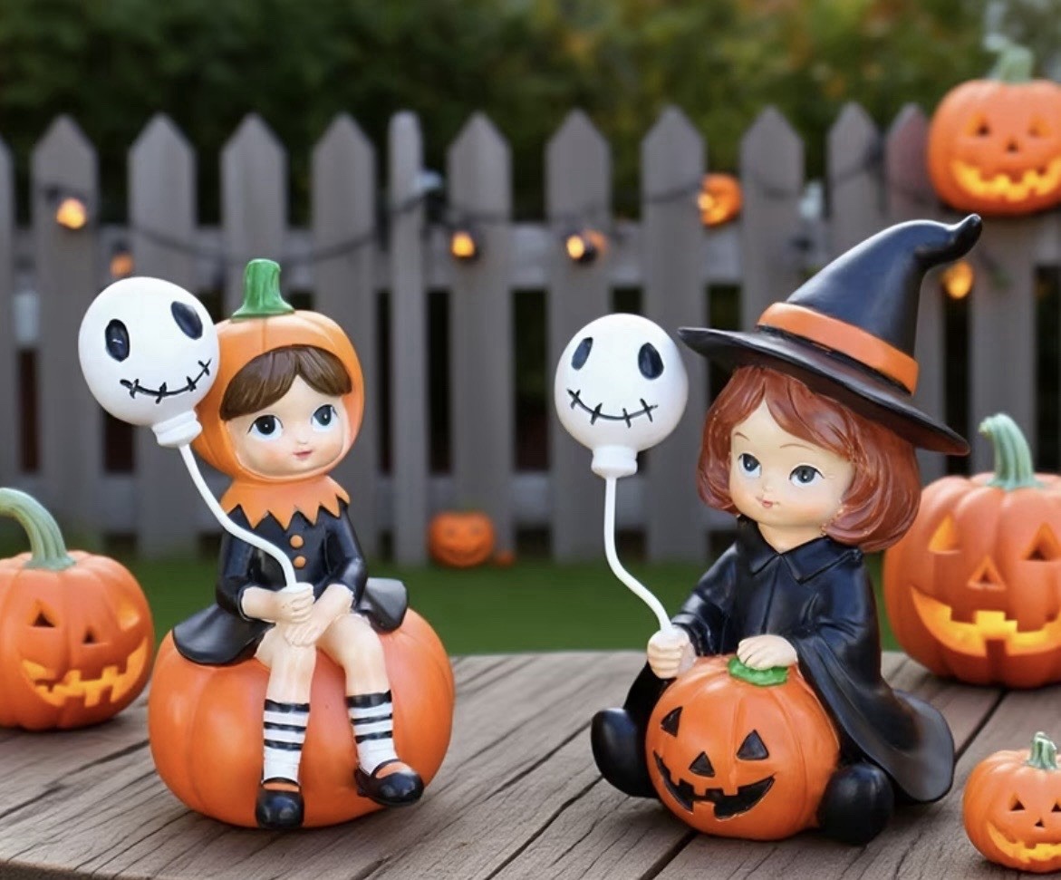 🧡🖤NIB Halloween Pumpkin Witch Sister Figure Set 🧡🖤NIB Halloween Pumpkin Witch Sister Figure Set
