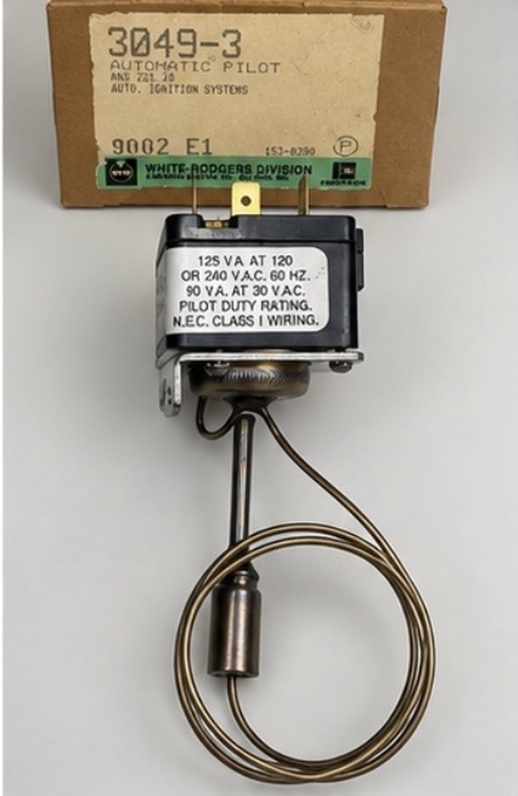 White-Rodgers 3049-3 Automatic Pilot Mercury Flame Sensor 26” NOS White-Rodgers 3049-3 Automatic Pilot Mercury Flame Sensor 26” NOS