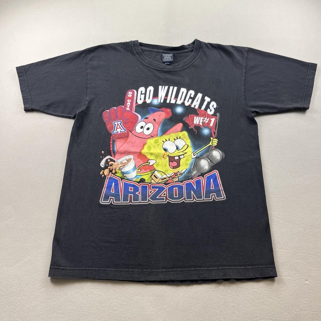 Vintage Arizona Wildcats SpongeBob T-Shirt Mens Large Black Patrick College NCAA