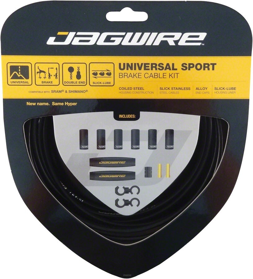 Jagwire Universal Sport Brake Cable Kit | Fits SRAM/Shimano | All Colors Jagwire Universal Sport Brake Cable Kit | Fits SRAM/Shimano | All Colors