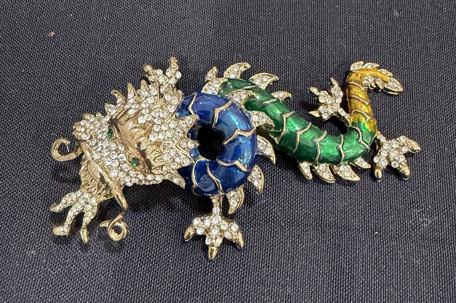 Vintage Butler & Wilson Dragon Brooch Pin Rhinestone & Enamel Vintage Butler & Wilson Dragon Brooch Pin Rhinestone & Enamel