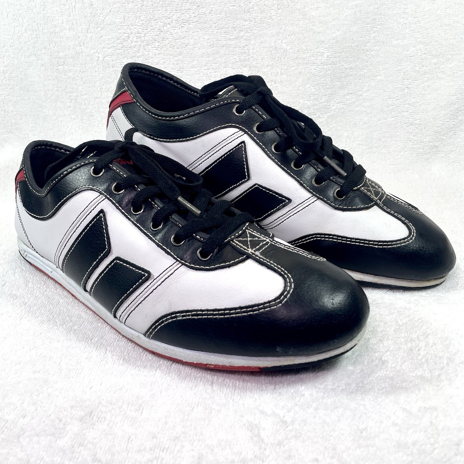 Macbeth Brighton Leather Red Black White Low Top Skate Shoes Mens Size US 11
