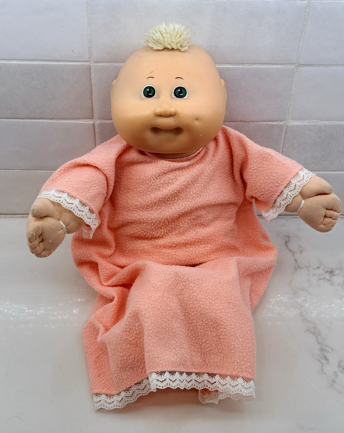Vintage 1985 Cabbage Patch Kids Preemie Doll - Coleco Blue Signature Bald Baby Vintage 1985 Cabbage Patch Kids Preemie Doll - Coleco Blue Signature Bald Baby