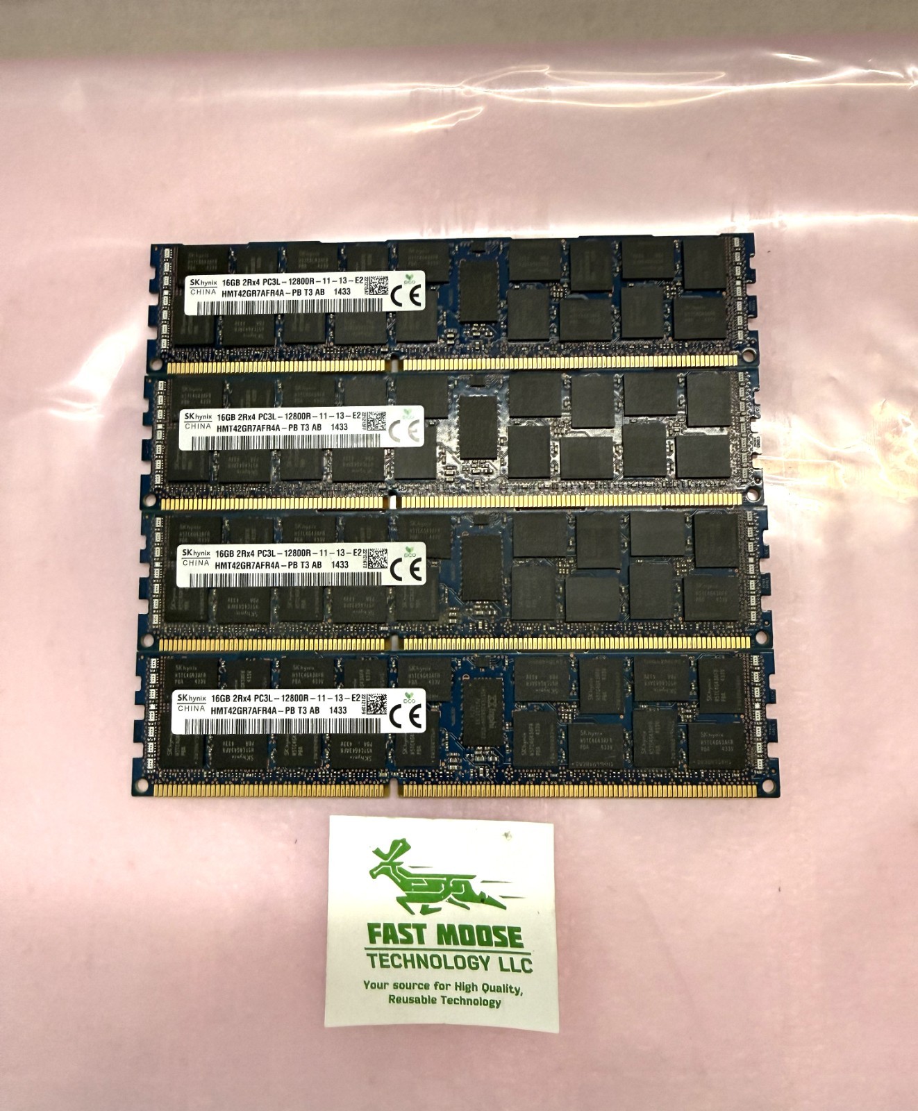 Lot of 4 SKhynix HMT42GR7AFR4A-PB 2Rx4 PC3L-12800R ECC REG Server RAM 16GB Each
