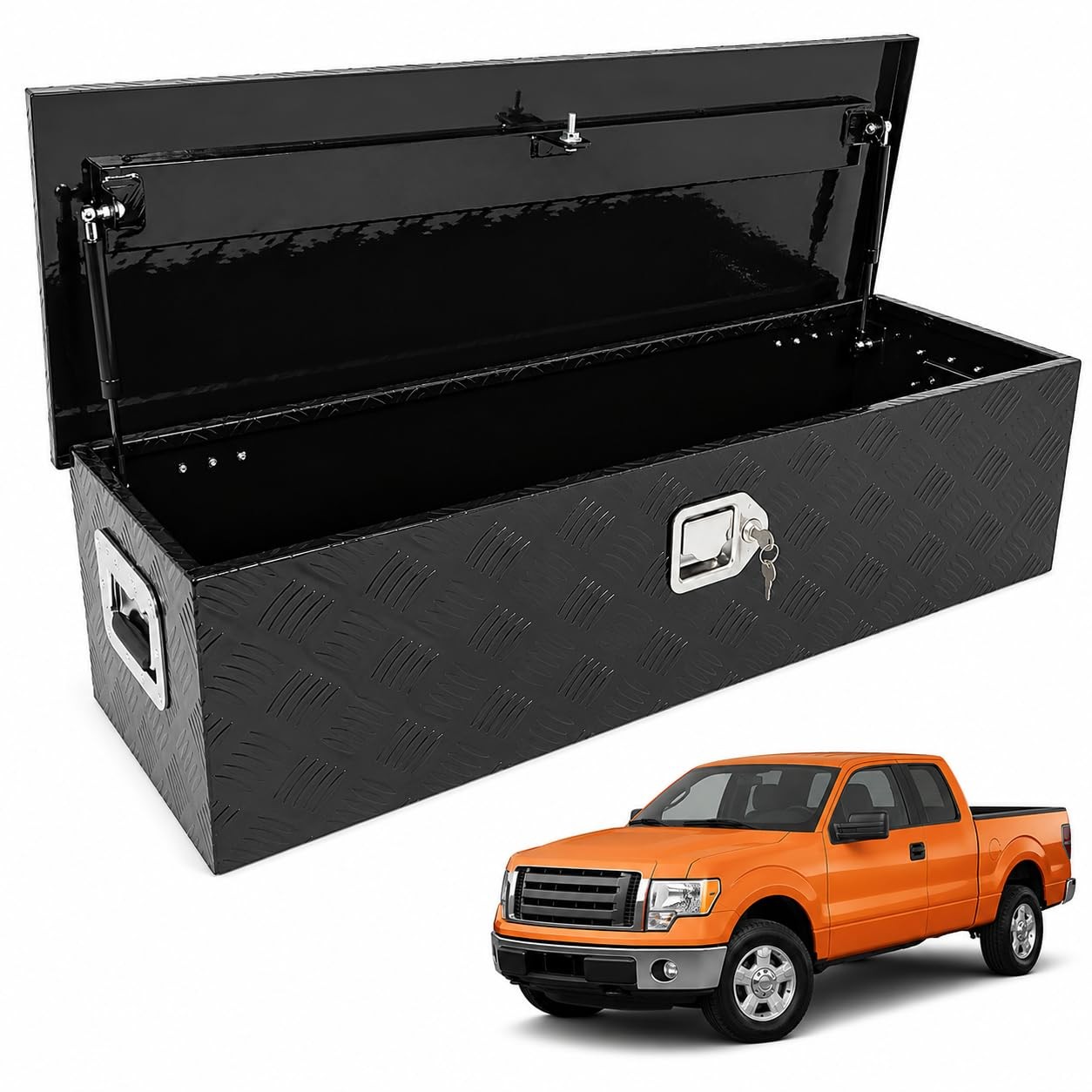 Aluminum Truck Bed Tool Box 39 x 13 x 10 Black Lockable for Ford F150 1997-2014
