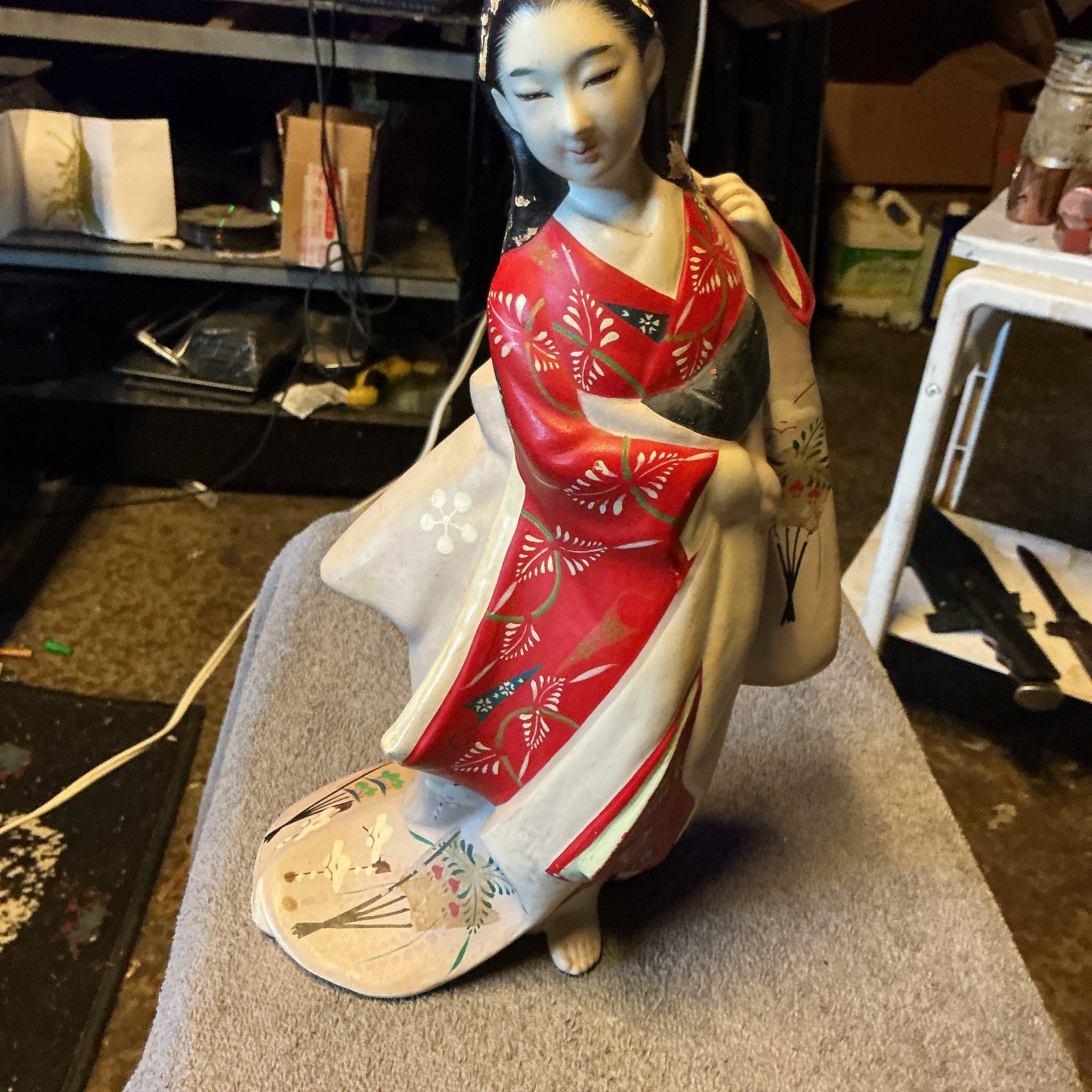 Vintage Japanese Hakata Doll Kimono Geisha Maiko Clay Pottery Ningyo 