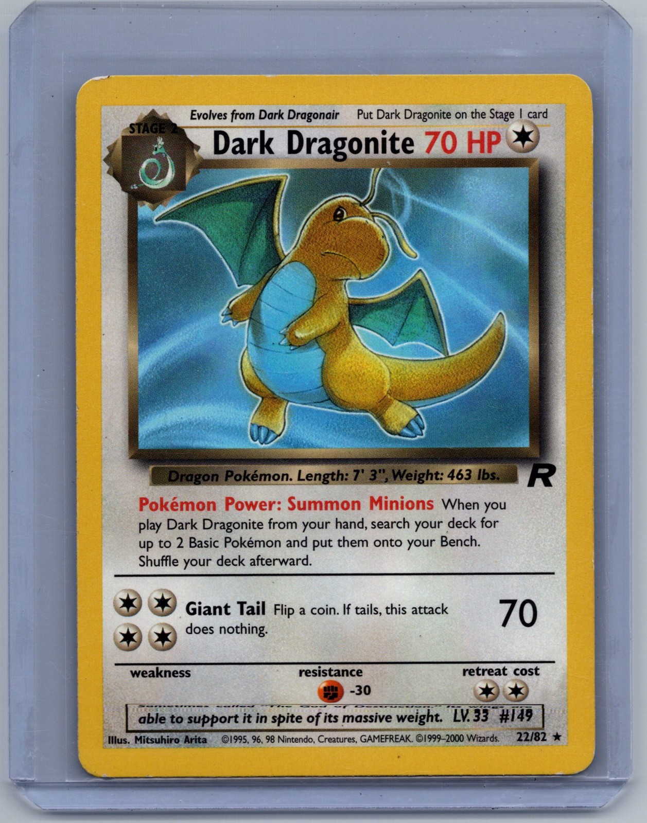 Dark Dragonite Team Rocket 22/82 Rare WOTC Vintage Pokémon TCG