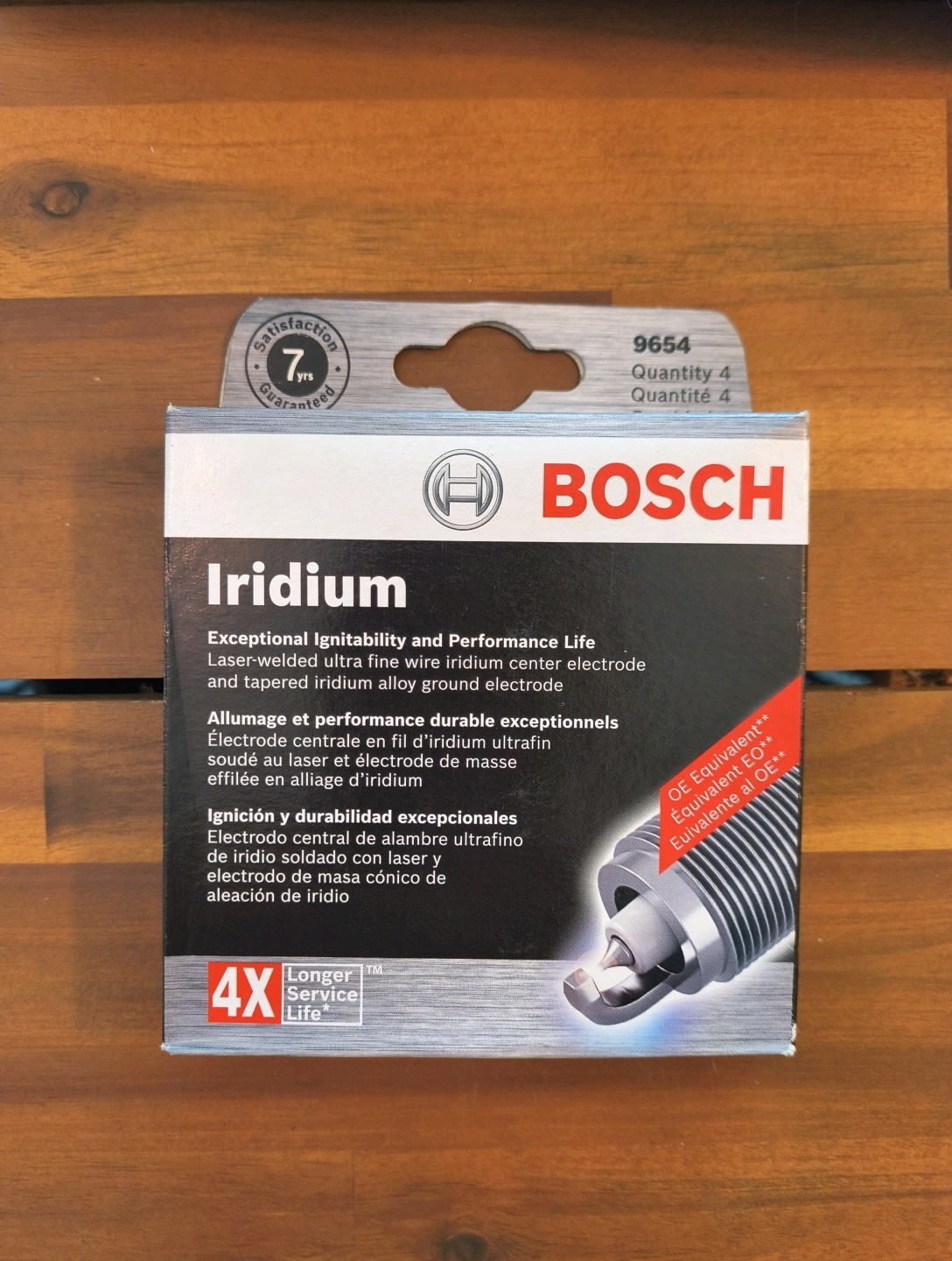 Set of 4 BOSCH OE Fine Wire IRIDIUM Power Performance Spark Plugs # 9654
