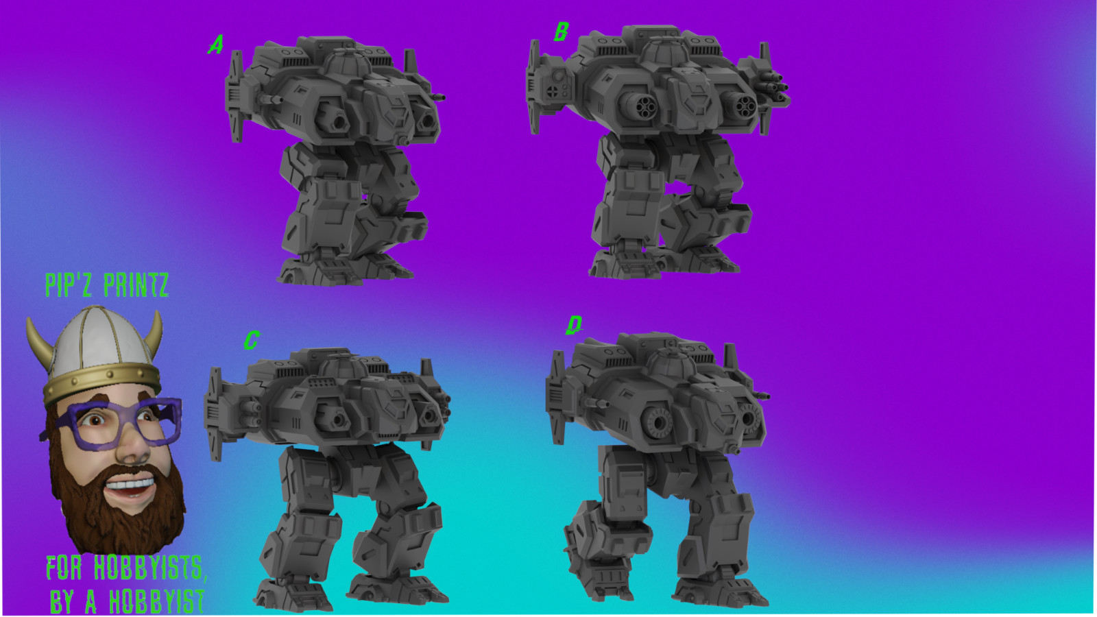 FNR Fafnir Alternate Mech Model For Battletech 6mm-10mm-15mm