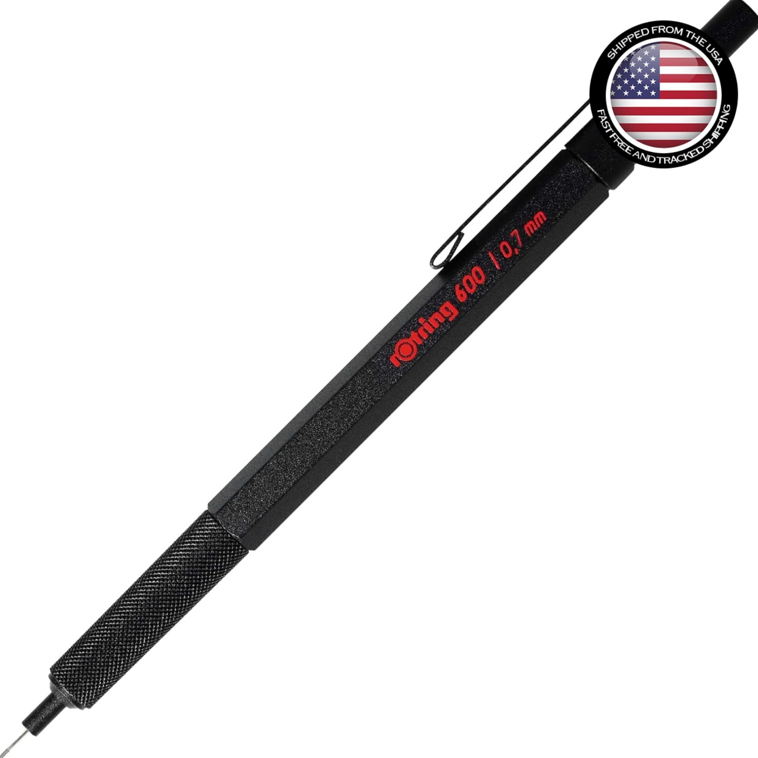 rOtring 600 Mechanical Pencil | 0.7 mm | Full-Metal Body | Black