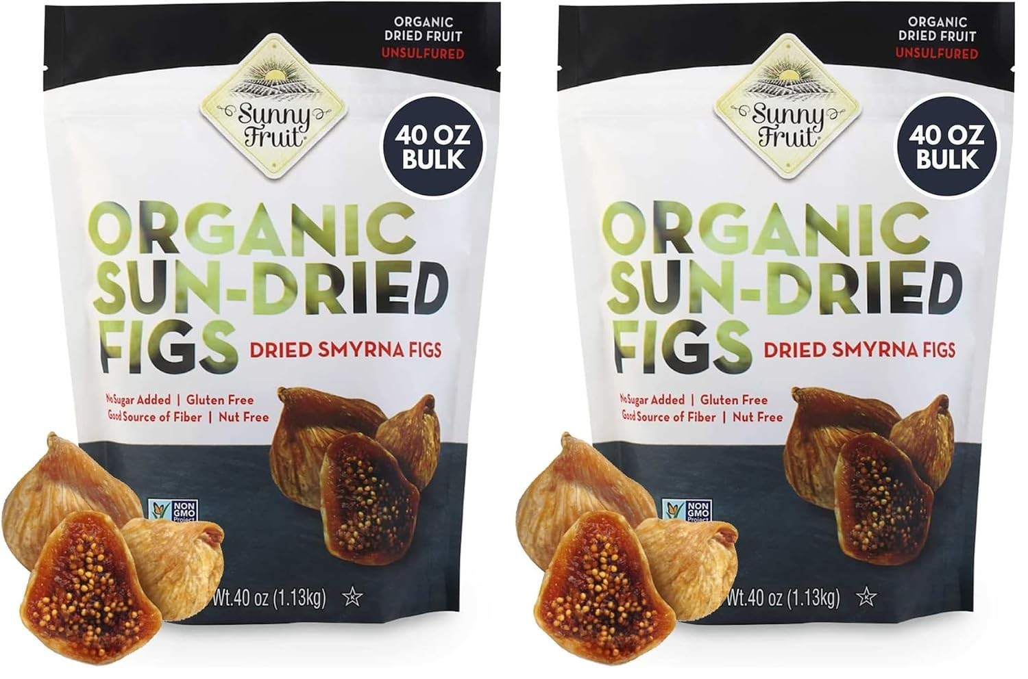 Sunny Fruit Organic Turkish Sun-Dried Figs 2.5 lb Bulk Bag – Pack of 2 Total 5lb Sunny Fruit Organic Turkish Sun-Dried Figs 2.5 lb Bulk Bag – Pack of 2 Total 5lb