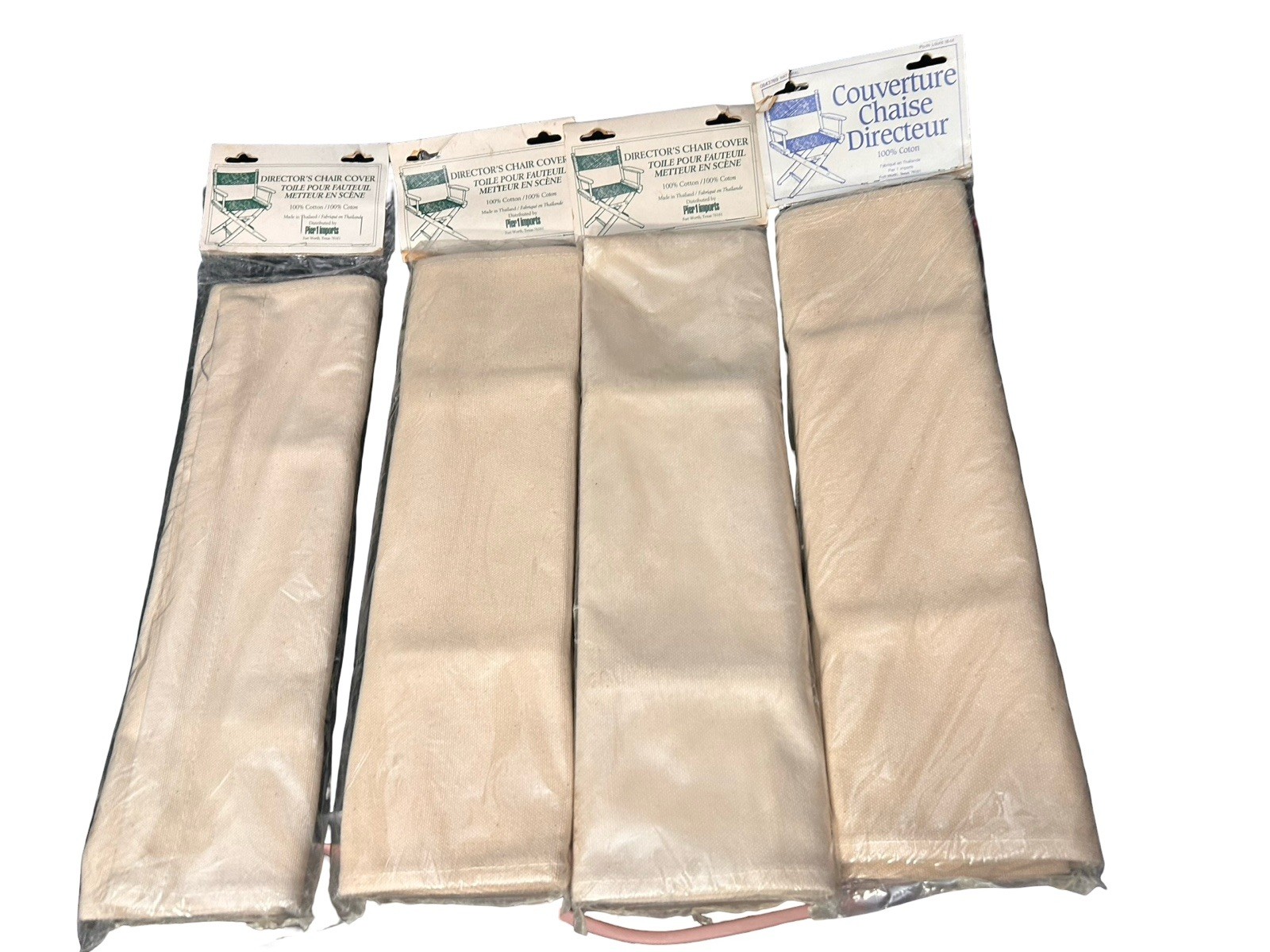 4 Pier 1 Imports Director\'s Chair Cover Natural 100% Cotton New Sealed READ