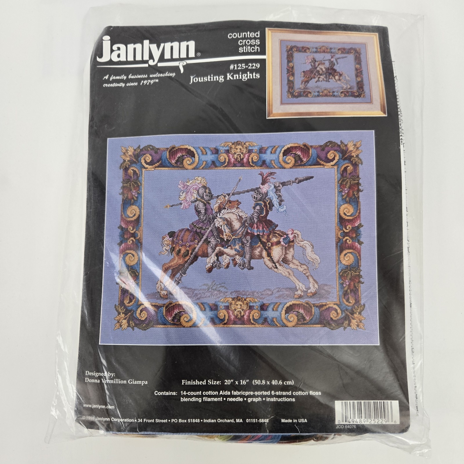 Janlynn “Jousting Knights” NOS Counted Cross Stitch Sealed #125-229 Janlynn “Jousting Knights” NOS Counted Cross Stitch Sealed #125-229