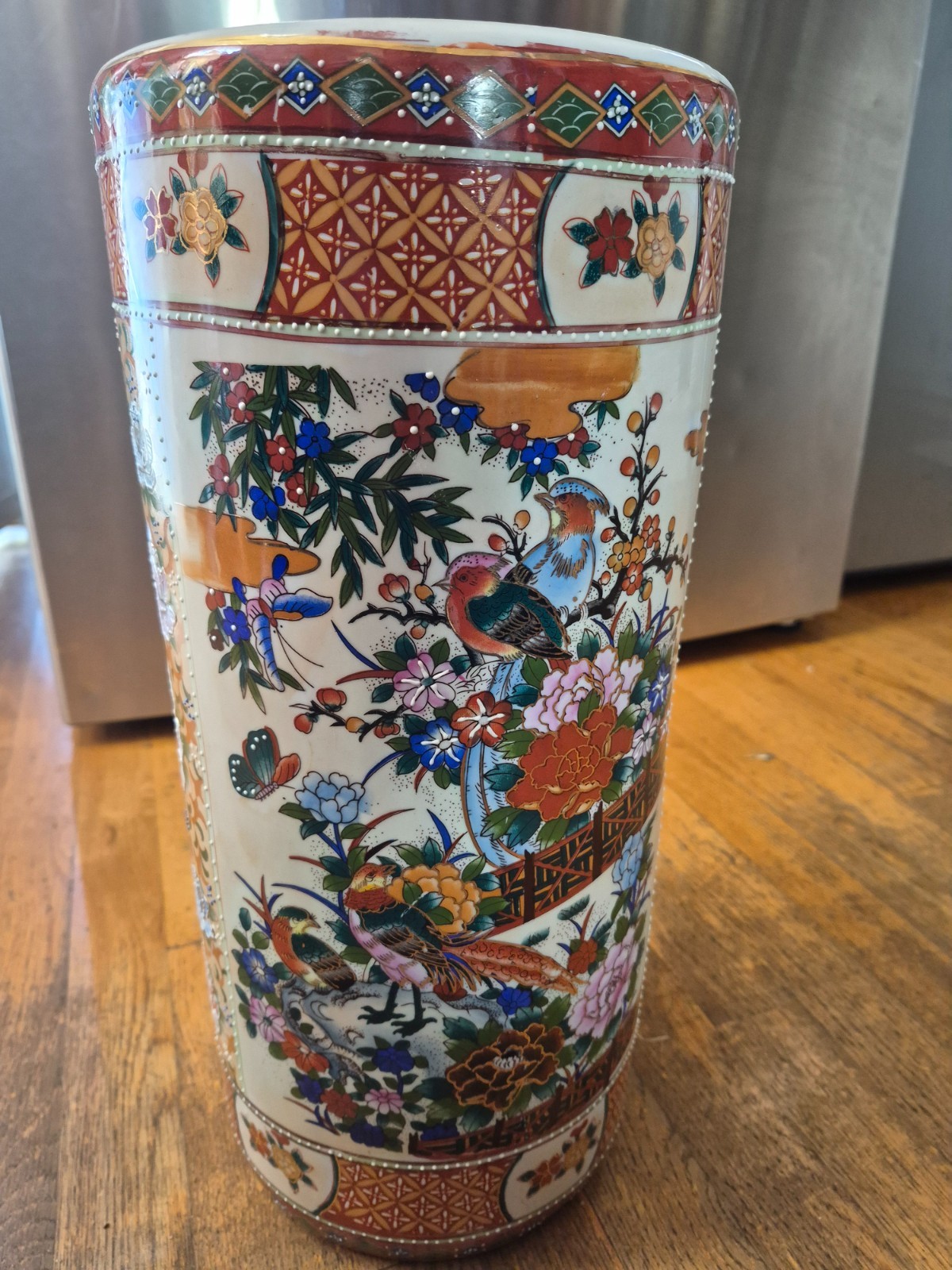 Fine Chinese Brush Pot Hand Painted Famille Rose Porcelain Flowers Fine Chinese Brush Pot Hand Painted Famille Rose Porcelain Flowers