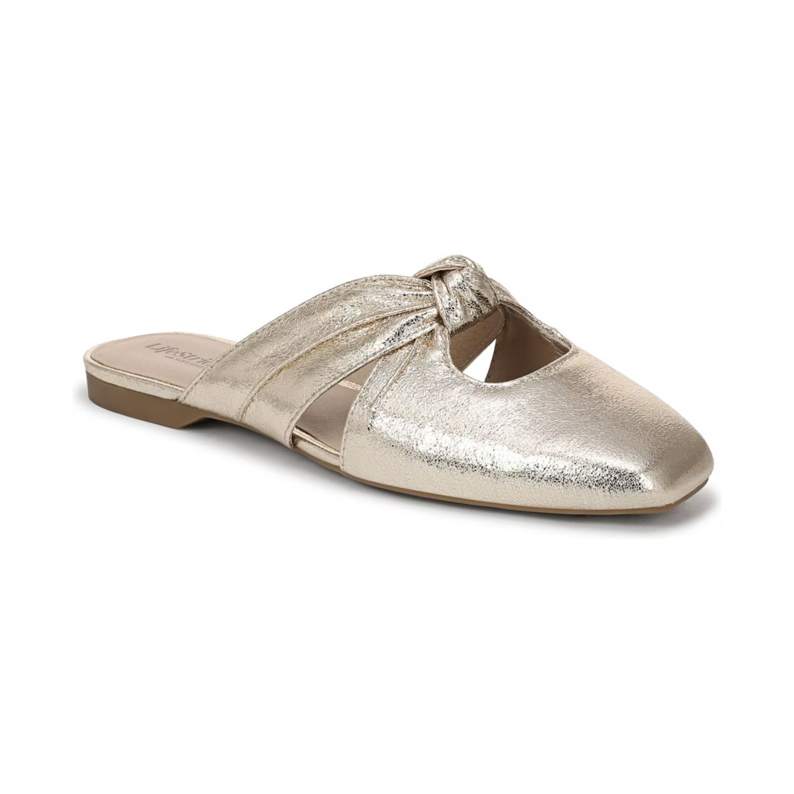 Women's LifeStride Believe Mule Flats Platino Gold