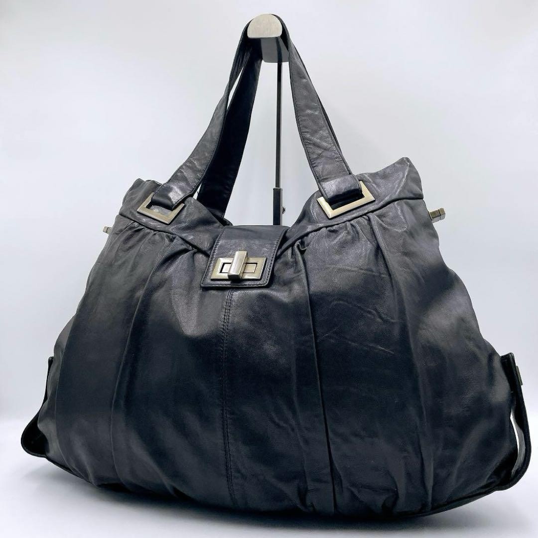 Kooba Leather Satchel Hobo Bag Black Authentic