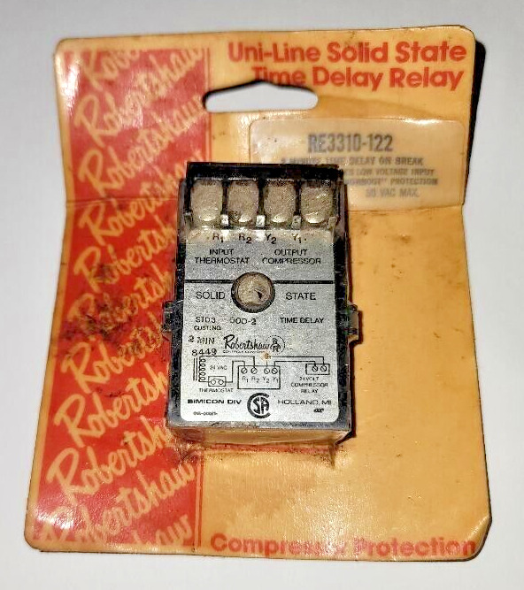 NEW OLD STOCK ROBERTSHAW SOLID-STATE TIME DELAY COMPRESSOR PROTECTOR RE3310-122
