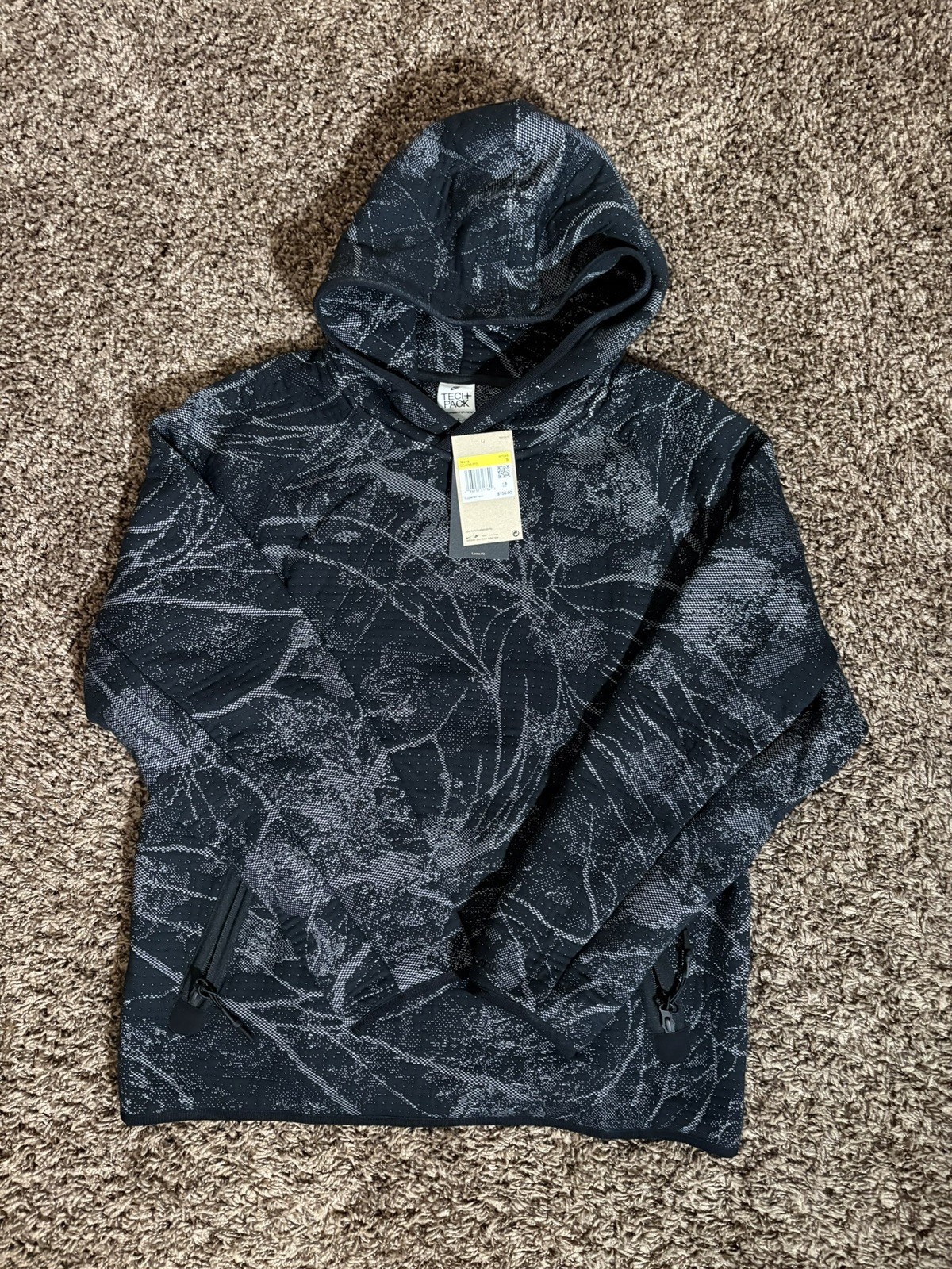 Nike Tech Pack Therma Fit ADV Men\'s Hoodie Black Abstract Camo Size S Nike Tech Pack Therma Fit ADV Men\'s Hoodie Black Abstract Camo Size S