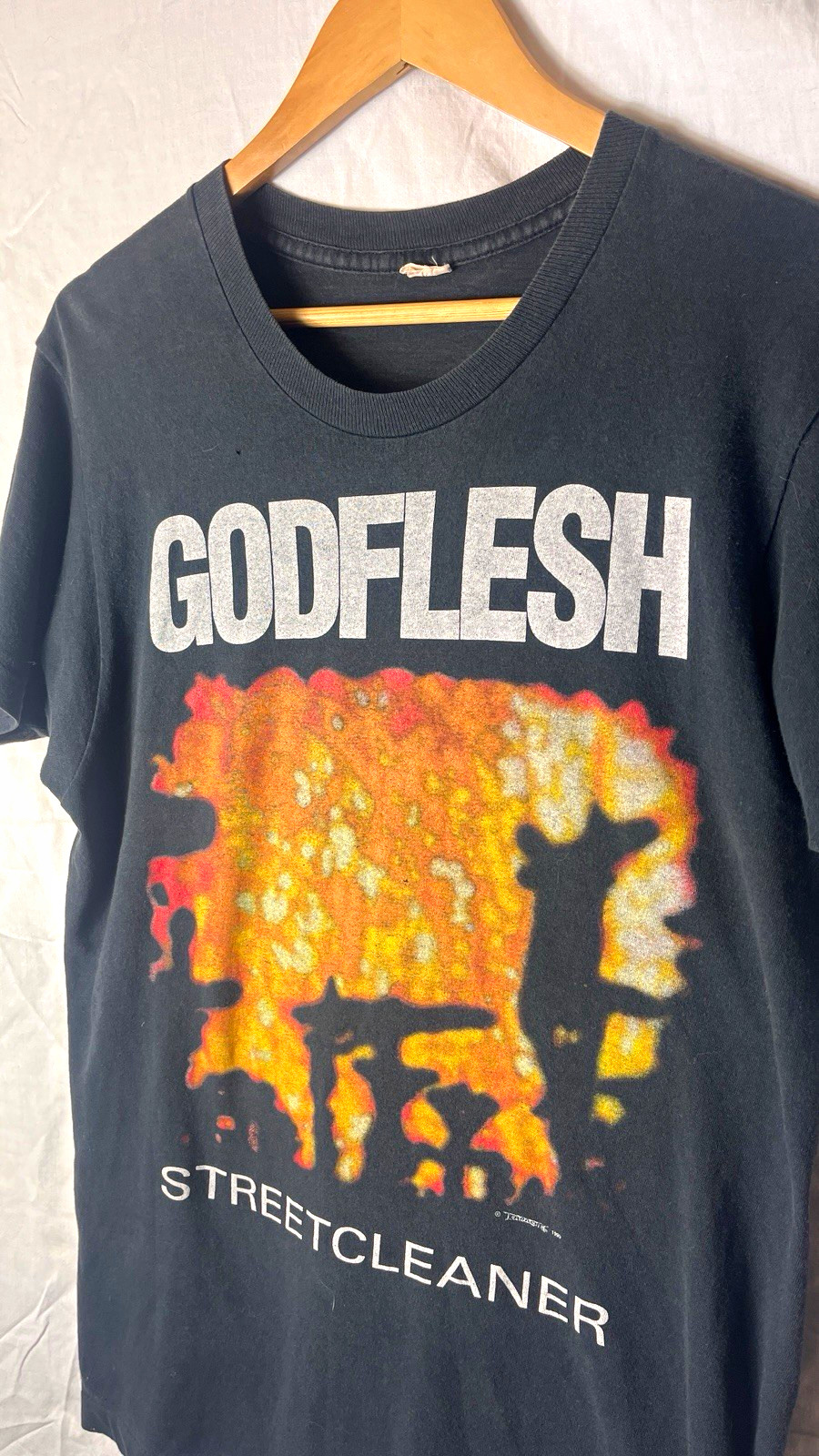 Vintage 1989 Godflesh Streetcleaner Black Band T-Shirt Earache Vintage 1989 Godflesh Streetcleaner Black Band T-Shirt Earache