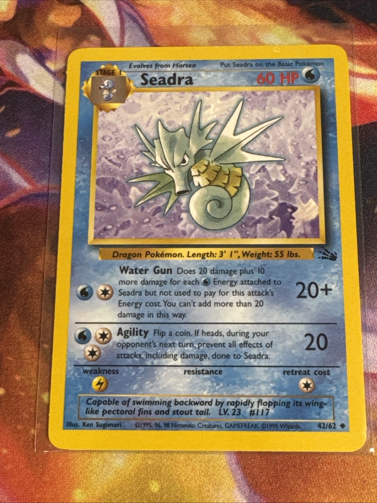 Seadra 42/62 Uncommon Fossil Pokemon Lightly Played