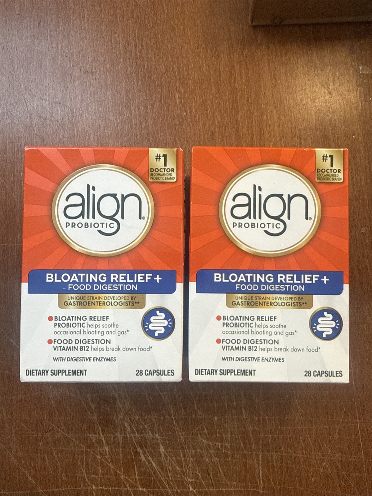 LOT OF 2 Align Probiotic Bloating and Food Digestion 28 Capsules 6/27 Exp LOT OF 2 Align Probiotic Bloating and Food Digestion 28 Capsules 6/27 Exp