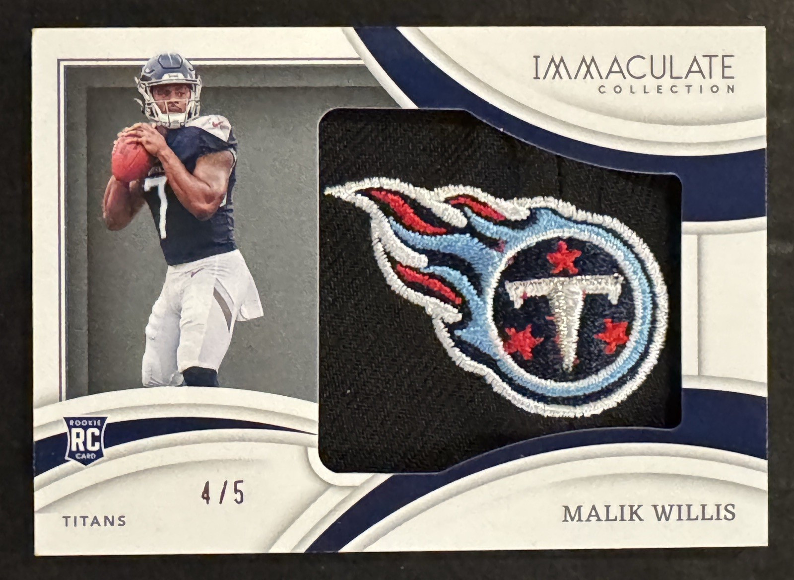 2022 Panini Immaculate Malik Willis Rookie RC  Team Logo RL-MWI 4/5 🔥 Grade it