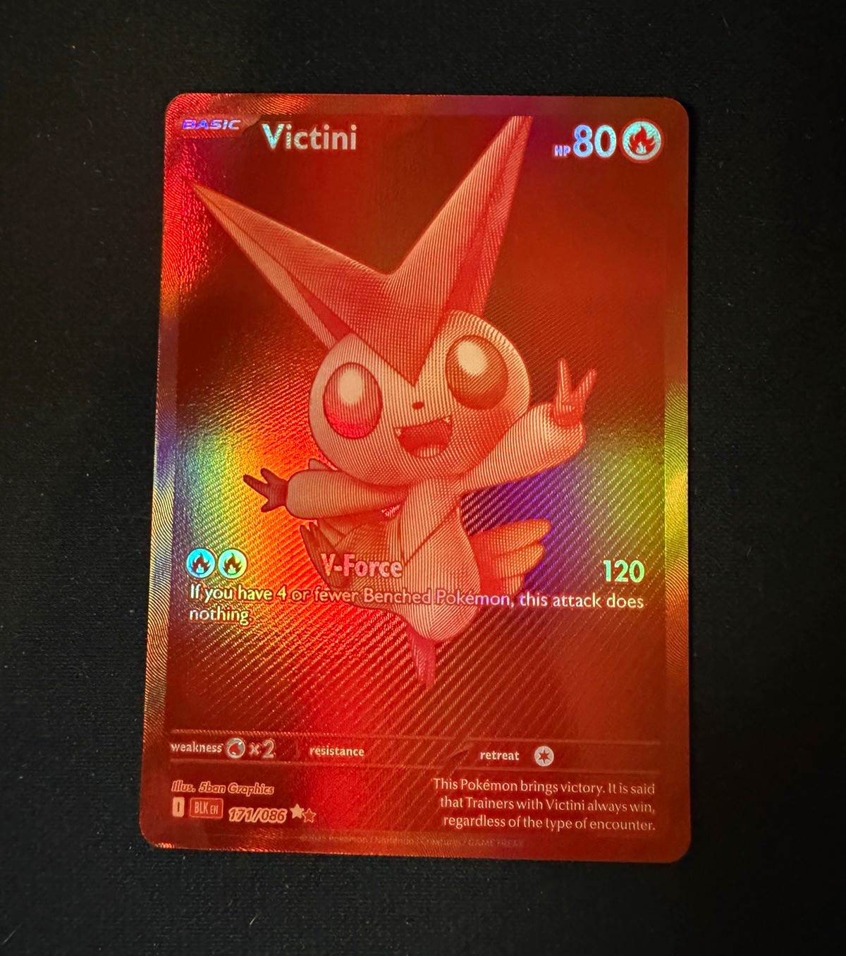 The Pokémon Company Victini Holo Rare Black & White 171/086 English The Pokémon Company Victini Holo Rare Black & White 171/086 English
