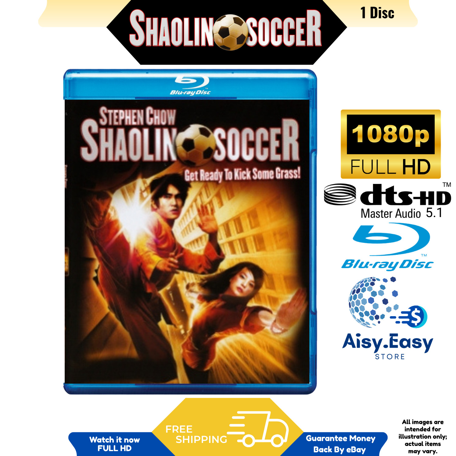 Shaolin Soccer Stephen Chow Action Comedy Sports Region Free Blu-ray disc