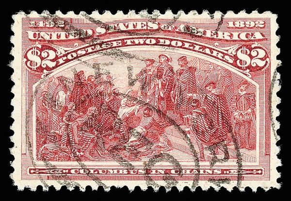 1893, $2 Columbian used (Scott 242) with P.S.E.  and PF certificate Grade 80