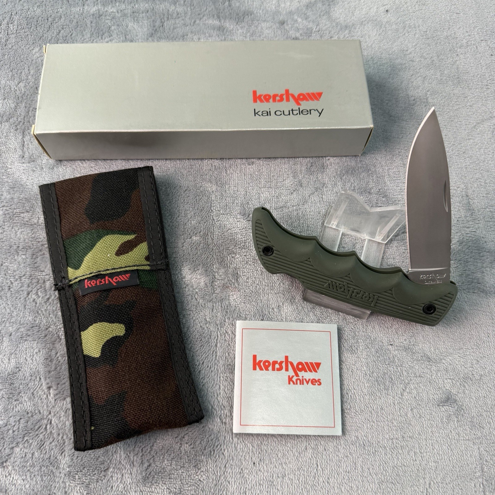 Vtg Kershaw Japan 1065OD Outlaw Bill Olive Drab Green Pocket Knife NOS B421 Vtg Kershaw Japan 1065OD Outlaw Bill Olive Drab Green Pocket Knife NOS B421