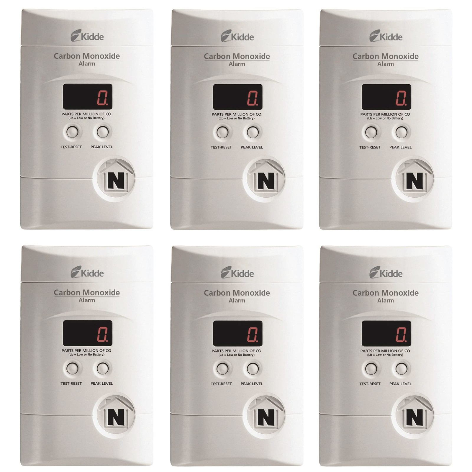 Carbon Monoxide Detector Plug In Wall 9V Battery Backup LED 6 Pack Kidde 9-Volt Carbon Monoxide Detector Plug In Wall 9V Battery Backup LED 6 Pack Kidde 9-Volt