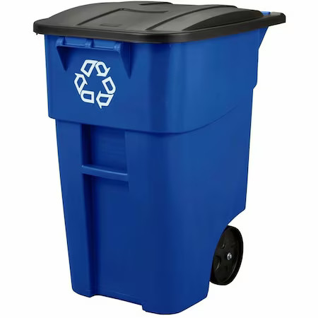 Rubbermaid Commercial Fg9w2773blue 50 Gal Rectangular Recycling Bin, Flat Top, Rubbermaid Commercial Fg9w2773blue 50 Gal Rectangular Recycling Bin, Flat Top,