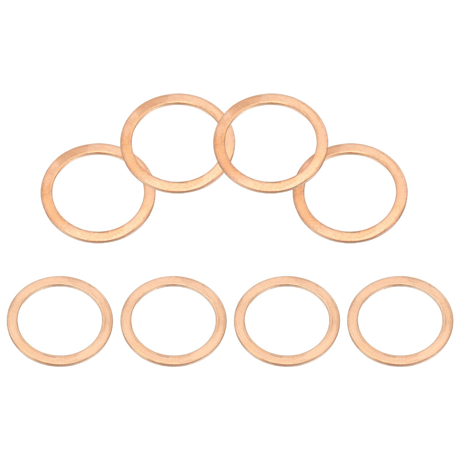 8Pcs M30 Copper Crush Washer Sealing Ring Gasket, 30mm ID 38mm OD 1.5mm Thick