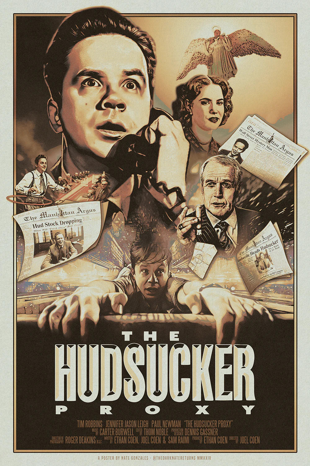 The Hudsucker Proxy 24x36 by Nate Gonzales Movie Poster Ltd x/50 Mondo Print Art The Hudsucker Proxy 24x36 by Nate Gonzales Movie Poster Ltd x/50 Mondo Print Art