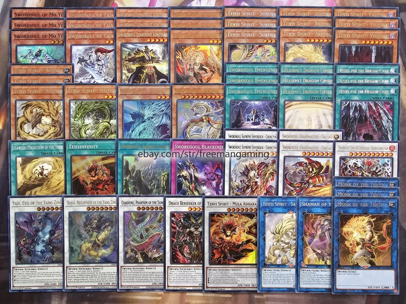 Yugioh Complete Swordsoul Tenyi Deck 55 Cards Spirit Suruya Mo Y **HOT** + Bonus