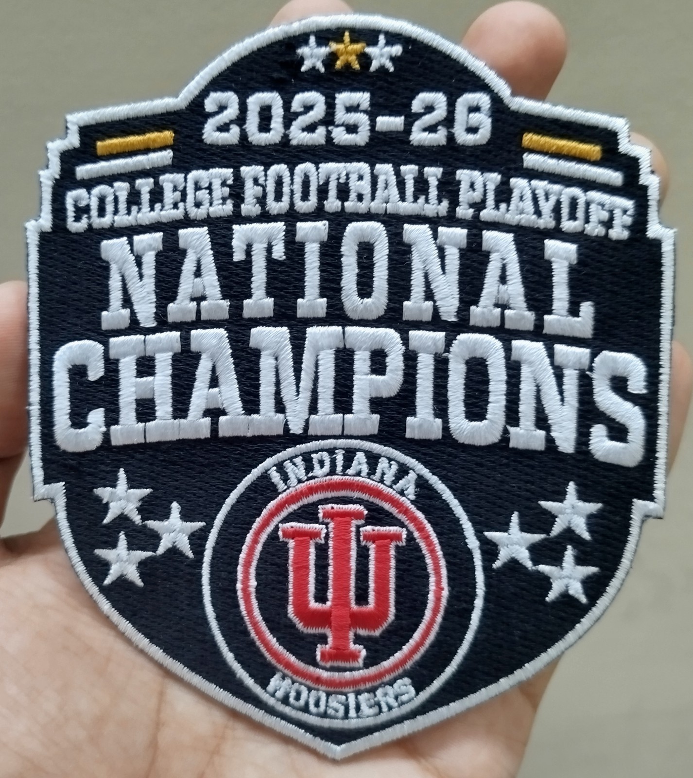 Indiana Hoosiers 2025-26 CFP National Champions Logo Iron On Patch - Sew Patch