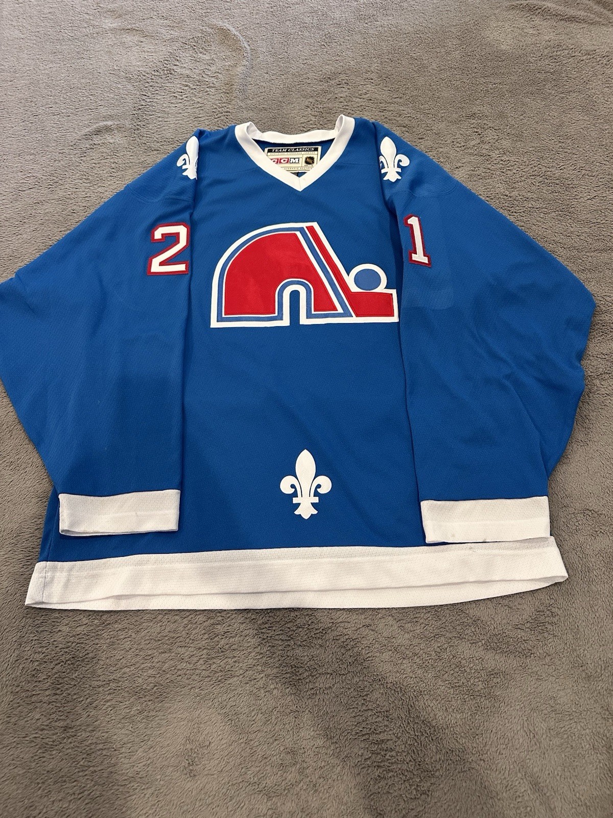 CCM NHL Vintage Hockey Jersey Peter Forsberg #21 Quebec Nordiques Size XL CCM NHL Vintage Hockey Jersey Peter Forsberg #21 Quebec Nordiques Size XL