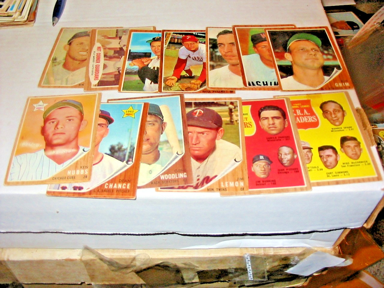 1962 Topps 13 Card Value Lot 2hofs,5stars,1yank,5highs Spahn, Ford-Bunning++++