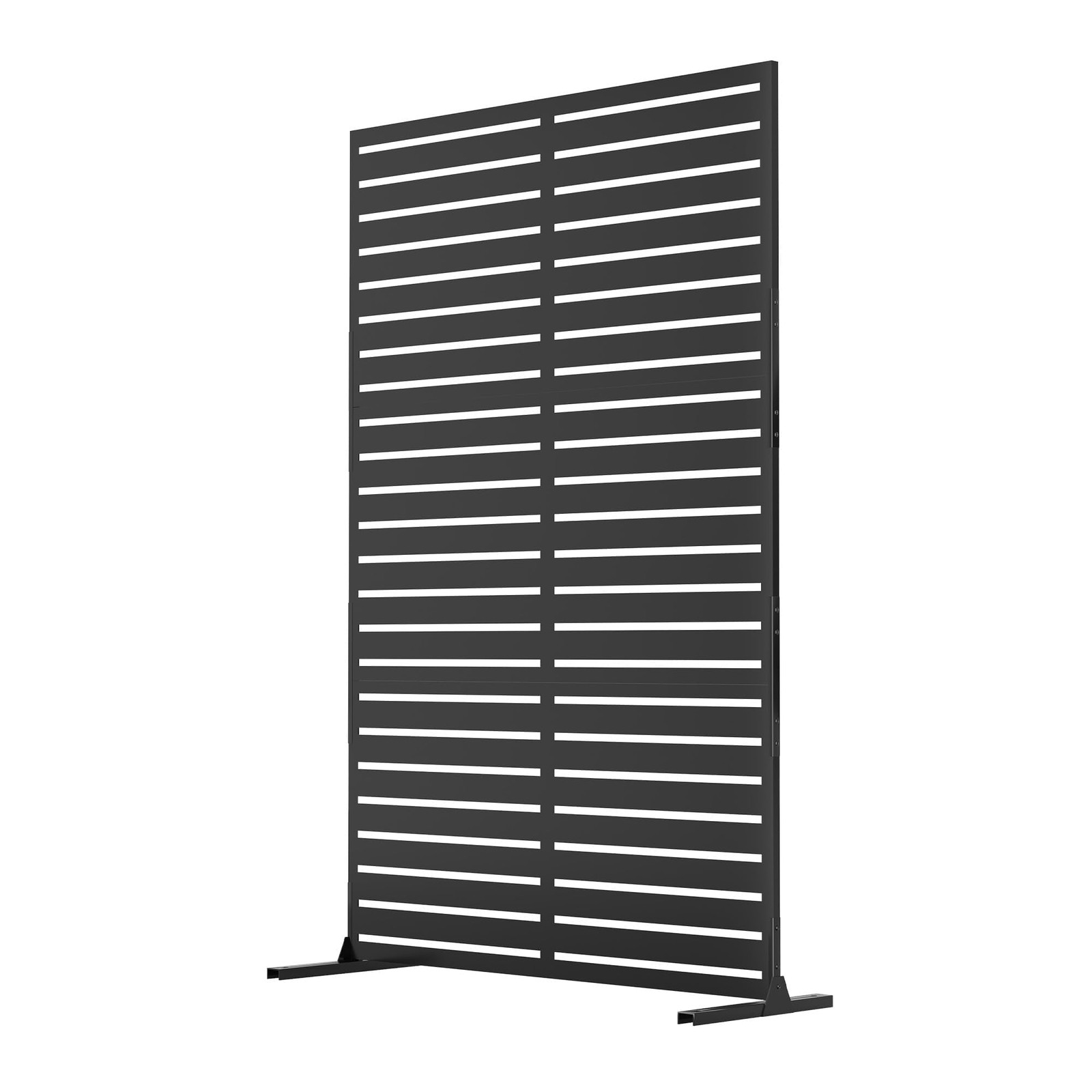 Freestanding Steel Privacy Screen 72x47 in Slat Divider for Patio Deck Balcony