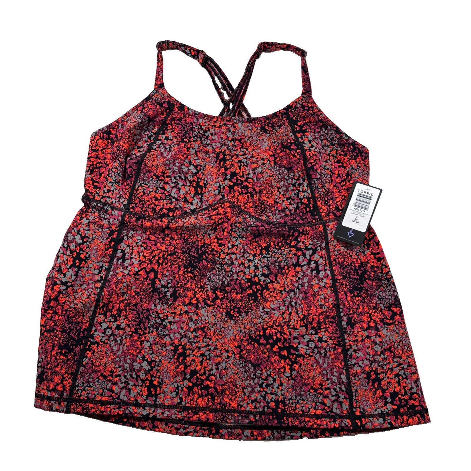 TORRID Active Tank Performance Core Ditsy Strappy Back NWT New 2X 18-20 TORRID Active Tank Performance Core Ditsy Strappy Back NWT New 2X 18-20