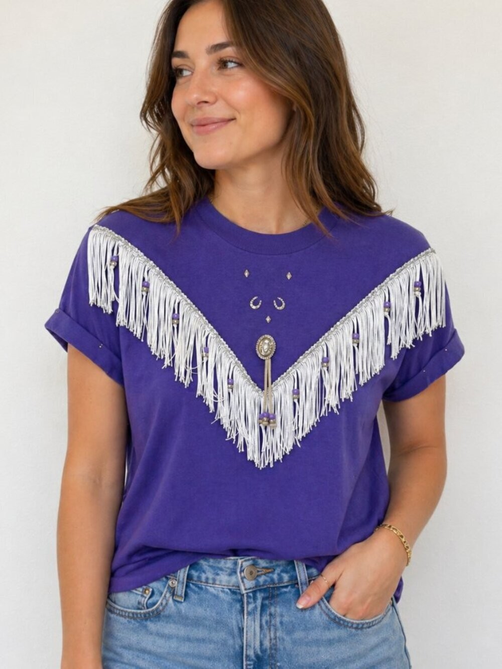Vintage Hazelwood Southwestern Fringe Tee