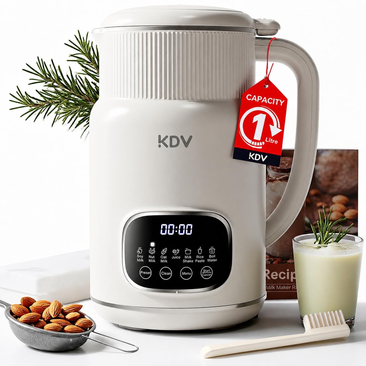 Nut Milk Maker Machine, 8-in-1 Multifunction Soy Milk Maker with Stainless St...