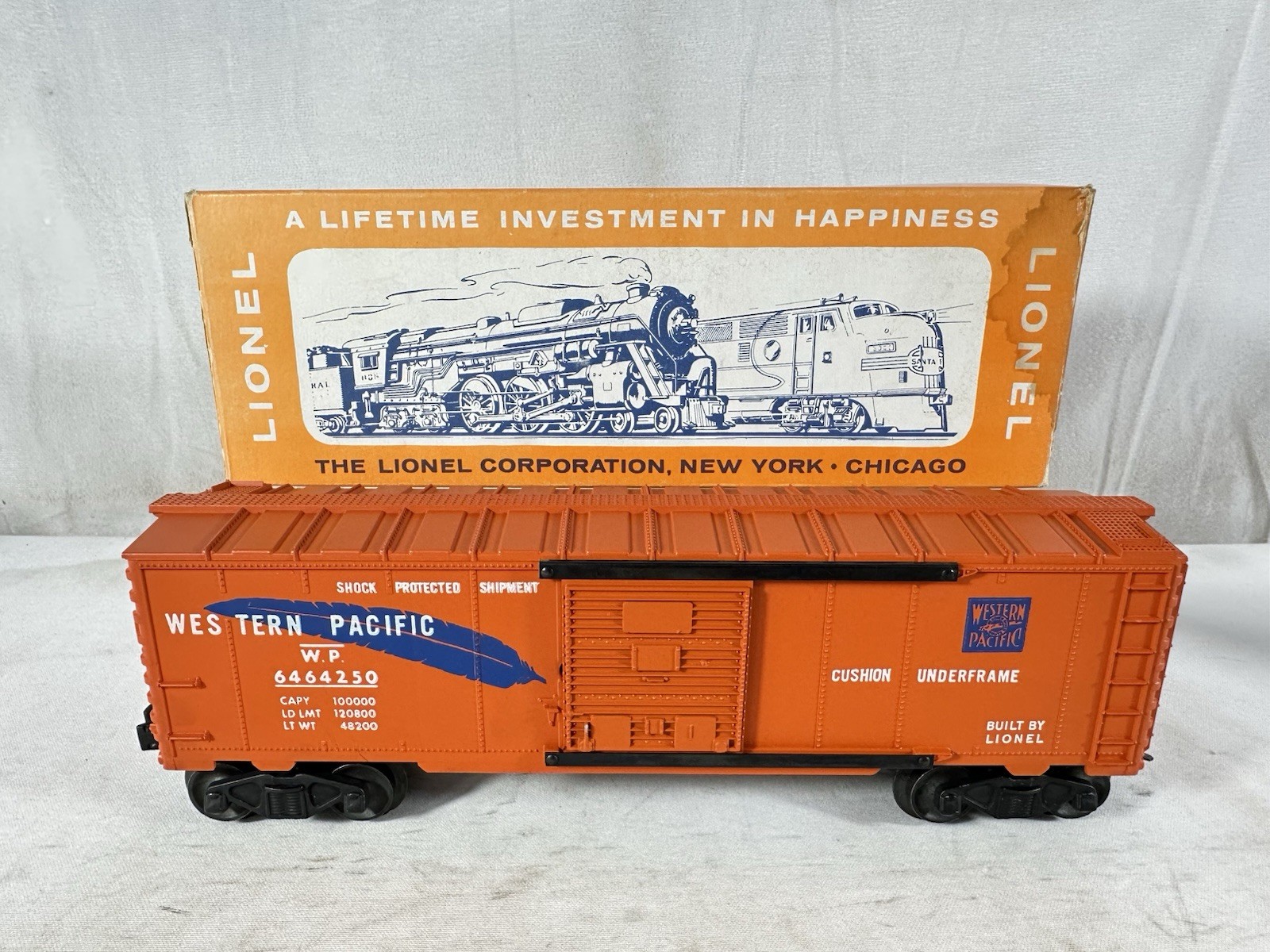 Mint UNRUN Lionel Original Postwar BOXED #6464-250 W.P Boxcar - Madison Hardware