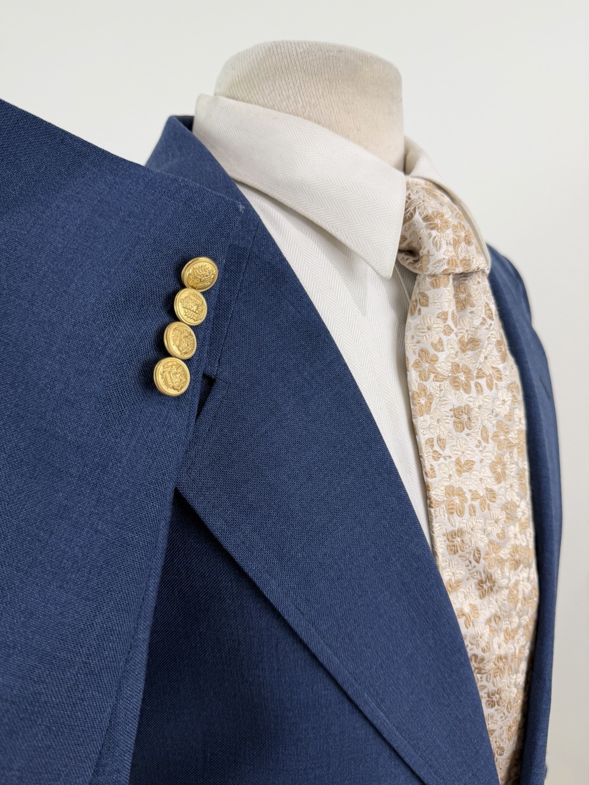 Vtg Hardwick Clothes 46 R Blue Hopsack Gold Button USA Blazer Sport Coat