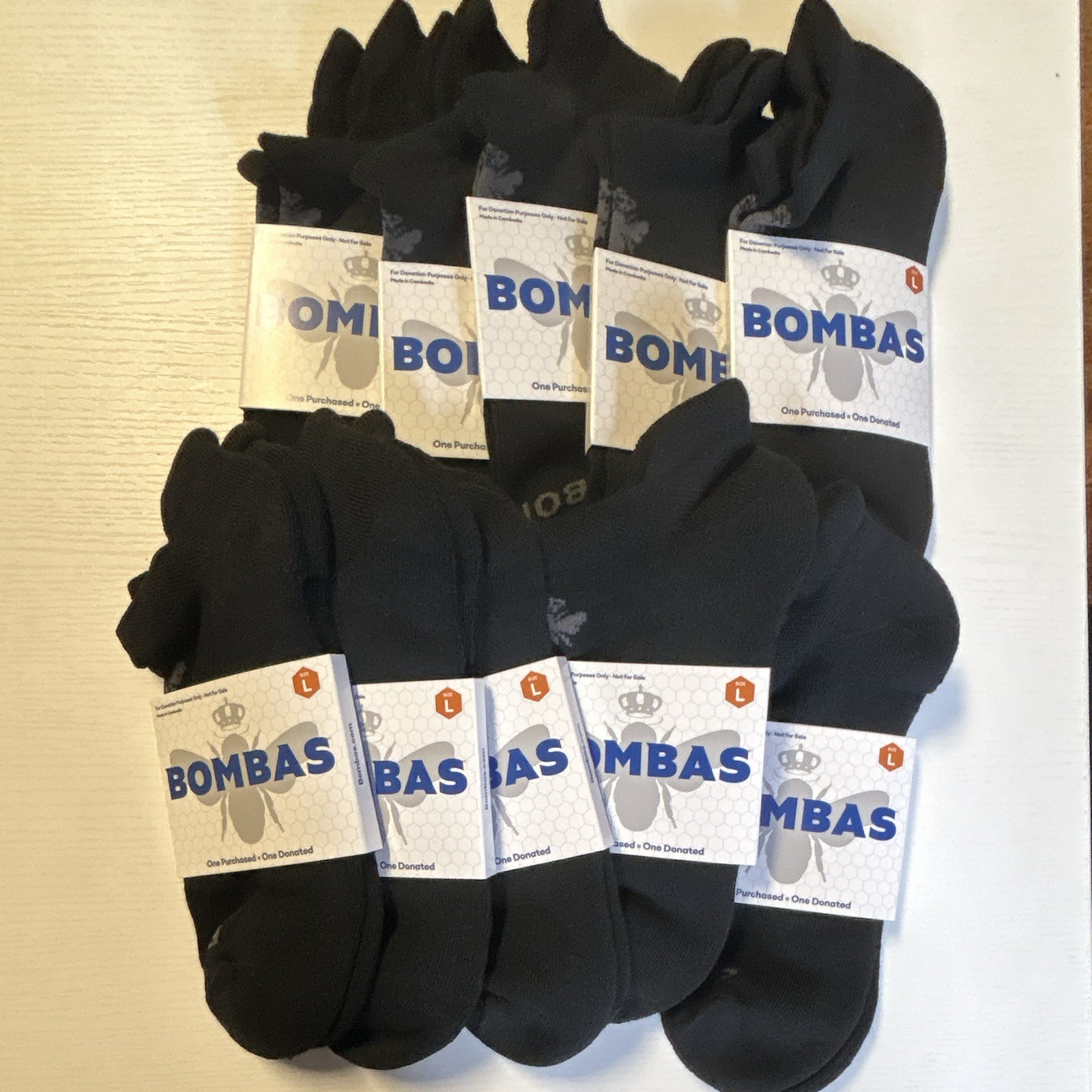 Bombas Unisex large Black Ankle Socks 10 Pack New with Tags Bombas Unisex large Black Ankle Socks 10 Pack New with Tags