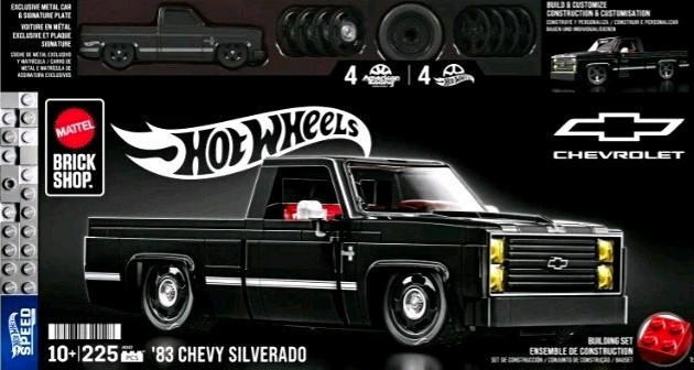 Mattel Hot Wheels Brick Shop \'83 Chevy Silverado 225pc Set w/ Exclusive Car Mattel Hot Wheels Brick Shop \'83 Chevy Silverado 225pc Set w/ Exclusive Car