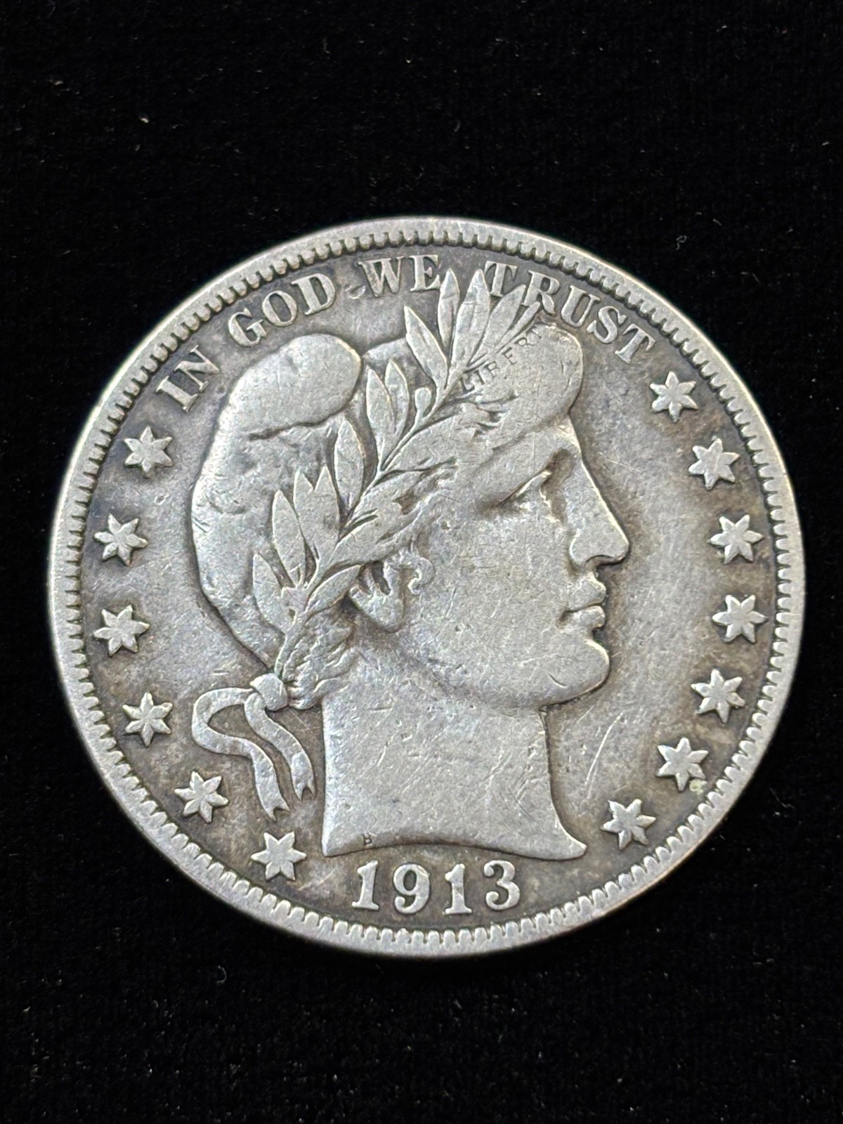 1913-S Barber Half Dollar VF+|Federal Reserve Year|Low Mintage|90% Silver|#241
