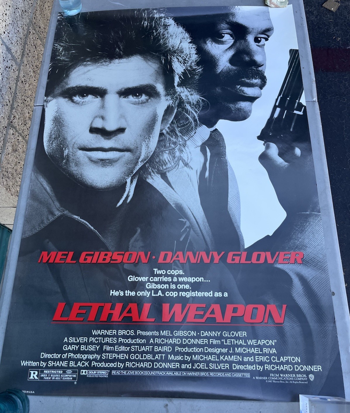 1987 Lethal Weapon Original One Sheet Movie Poster Rolled 27x41\ 1987 Lethal Weapon Original One Sheet Movie Poster Rolled 27x41\
