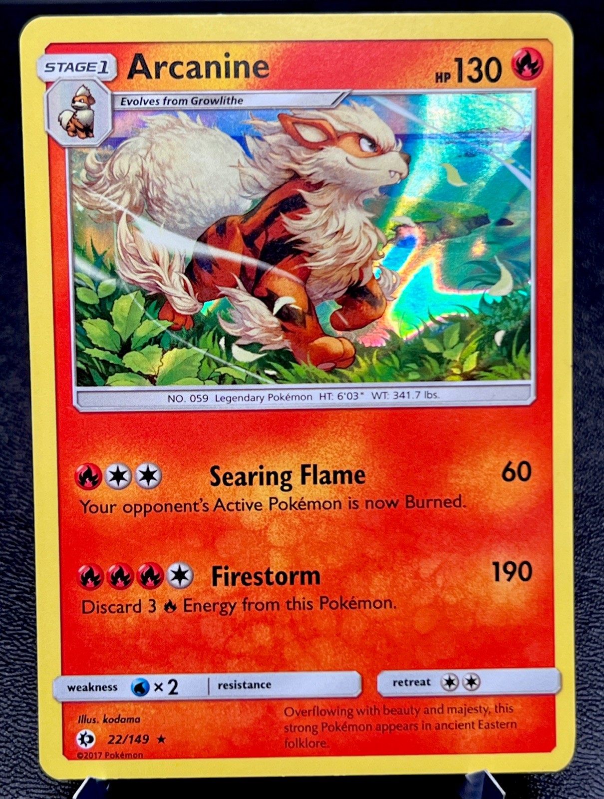 Arcanine 22/149 LP Holo Rare Pokemon Card